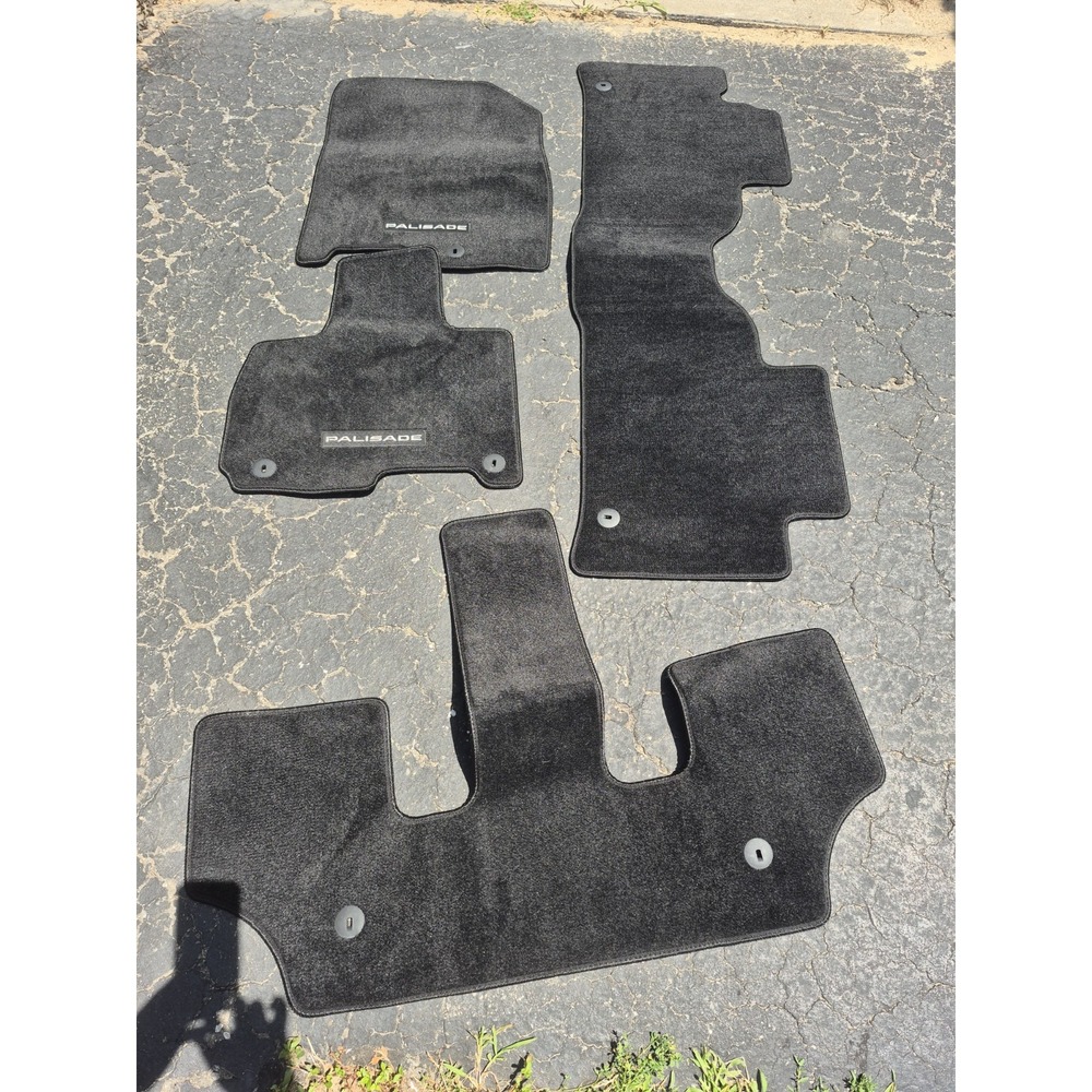 Hyundai Palisade 7 Seat Floor Mat Set Front 2nd 3rd Row Black P9F14-AC010